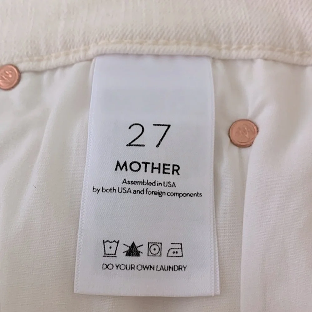 Mother Mid Rise Dazzler Whipping The Cream Pink Racer Crop